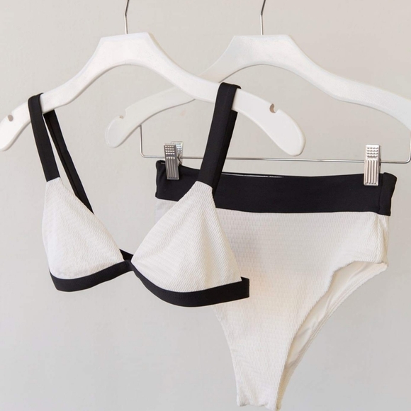 Vitamin A Ecotex Cheryl Top High Waisted Rise Bottom Ibiza Color Block - Picture 1 of 15